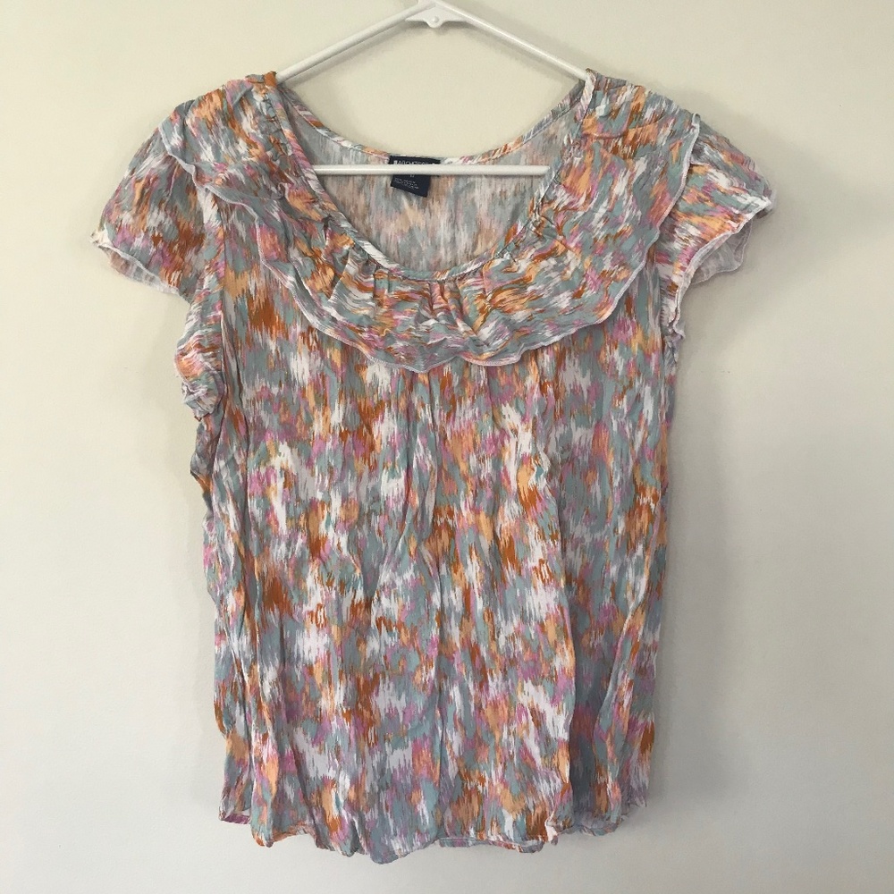 🌻Multicolor with Shimmer Ruffle Tank